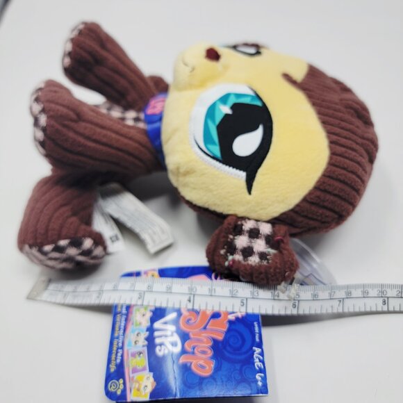 Littlest Pet Shop VIP Plush Monkey Brown Checkered Knit Style  + Tags **READ** - Picture 7 of 7